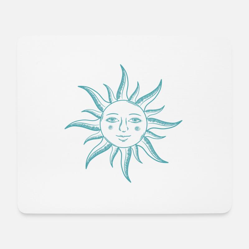 sonne gesicht heilige geometrie yoga Geschenkidee - Mousepad (Querformat) - Weiß