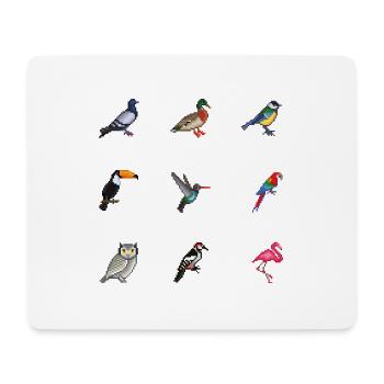 Vögel - Mousepad (Querformat) - Weiß - Vorne