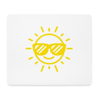 Sun Happy Face Lunettes de soleil Yoga Jaune - Tapis de souris (format paysage) - blanc - Devant