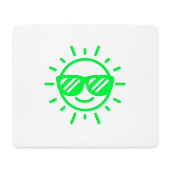 sonnenbrille glückliches gesicht sonne neon grün - Mousepad (Querformat) - Weiß - Vorne