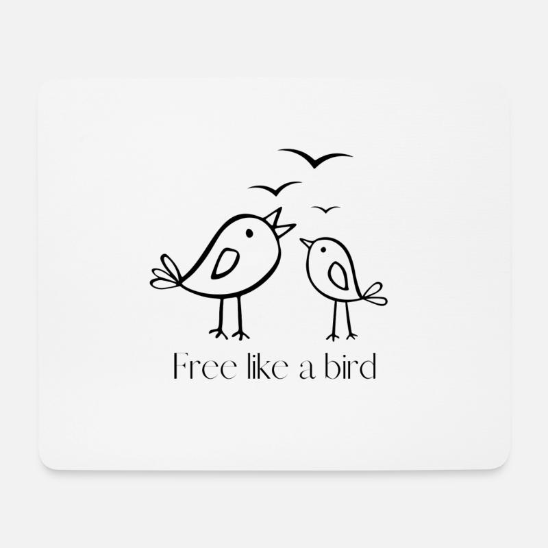 Free like a bird - Mousepad (Querformat) - Weiß