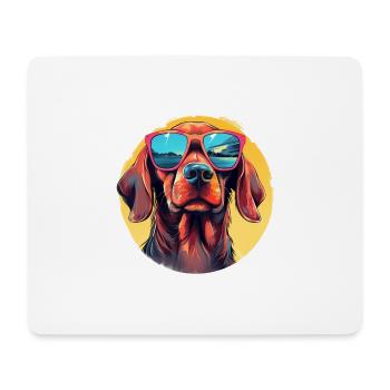 Cooler Hund mit Sonnenbrille für Hundeliebhaber - Mousepad (Querformat) - Weiß - Vorne