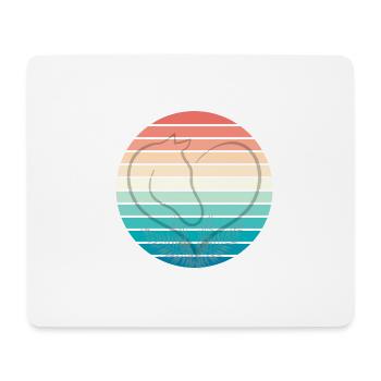 Retro Herz Pferd - Mousepad (Querformat) - Weiß - Vorne