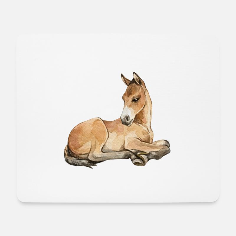 fohlen - Mousepad (Querformat) - Weiß