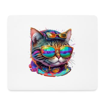 Le chat le plus cool du monde - Tapis de souris (format paysage) - blanc - Devant