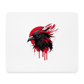Fantasy bird red-black - Mouse Pad (horizontal) - white - Front
