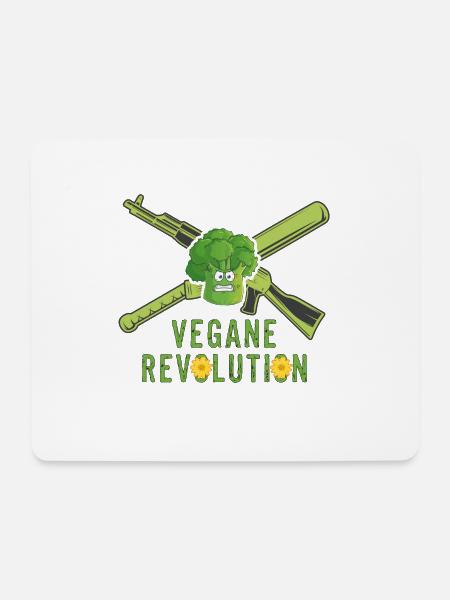 Vegane Revolution - Mousepad (Querformat) - Weiß