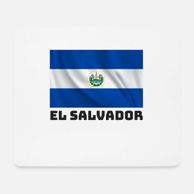 El Salvador Flagge - Mousepad (Querformat) - Weiß