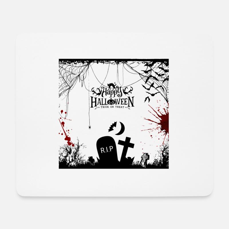 Halloween RIP Grusel Friedhof Blut - Mousepad (Querformat) - Weiß