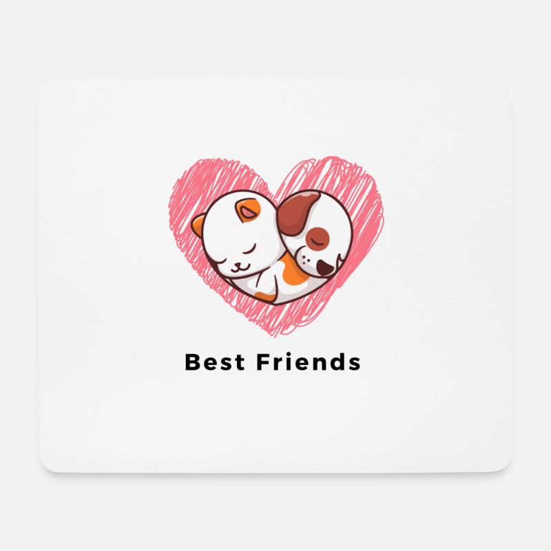 Dog Cat Logo - Mousepad (Querformat) - Weiß