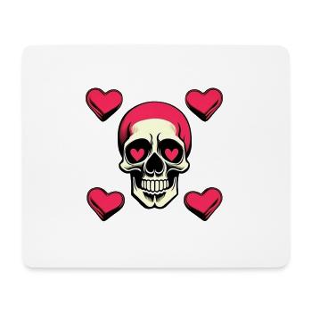 herz totenkopf - Mousepad (Querformat) - Weiß - Vorne
