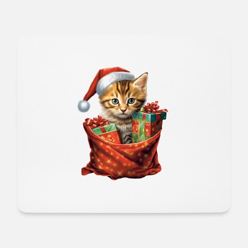 Christmas Kitten 1 - Mouse Pad (horizontal) - white