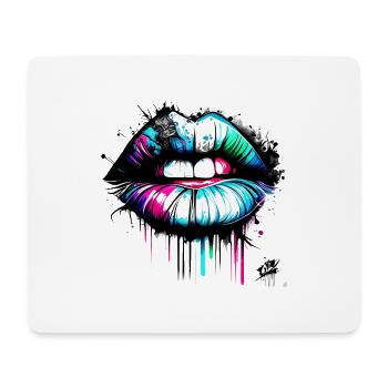 lips graffiti style - Mousepad (Querformat) - Weiß - Vorne