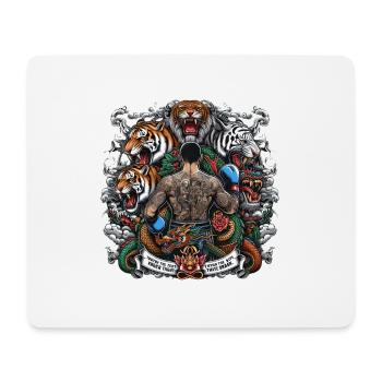 Muay Thai Kickboxen Boxer buntes Motiv - Mousepad (Querformat) - Weiß - Vorne