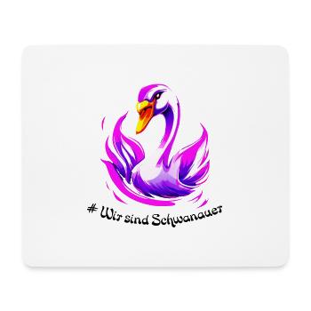 cygne Schwanau - Tapis de souris (format paysage) - blanc - Devant
