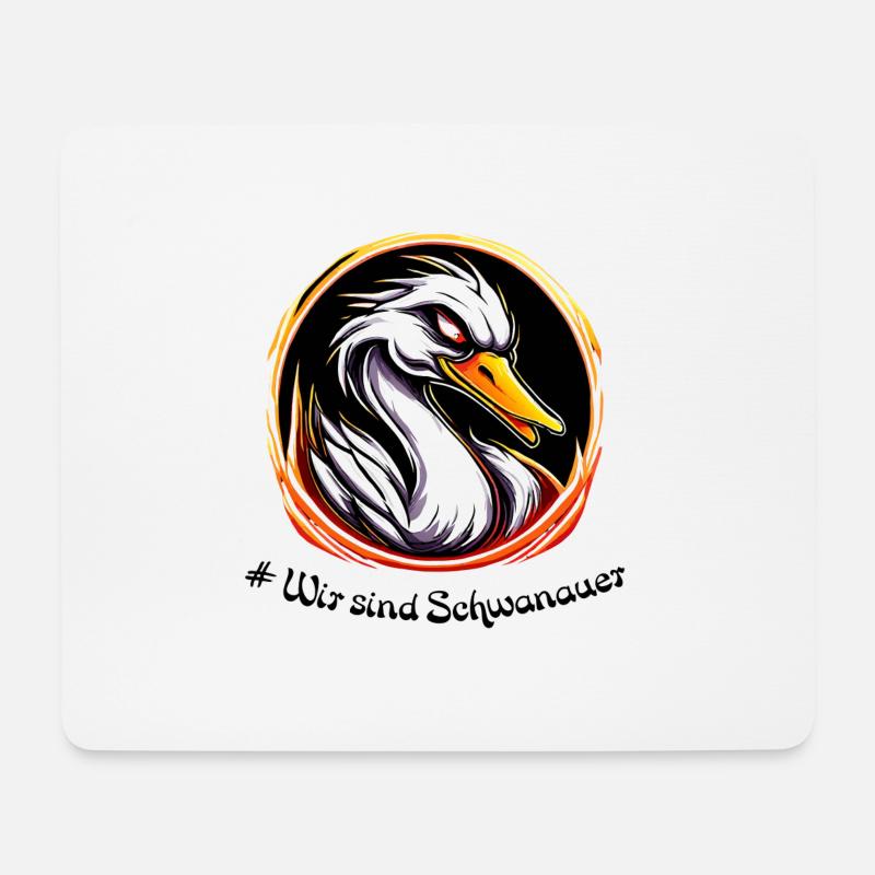 angry swan Schwanau - Mouse Pad (horizontal) - white