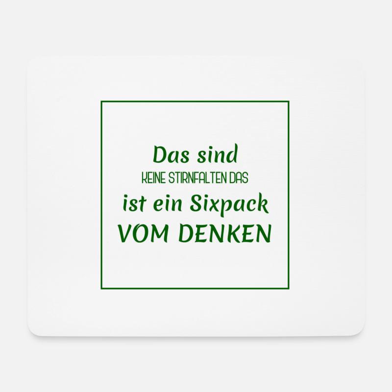 witzige sprüche - denken vs. sixpack - Mousepad (Querformat) - Weiß