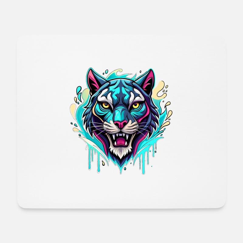 Tiger Color Splash - Mouse Pad (horizontal) - white