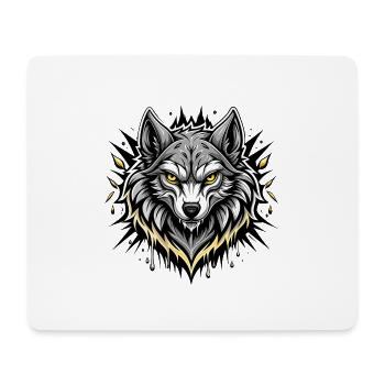 wolf - Mousepad (Querformat) - Weiß - Vorne