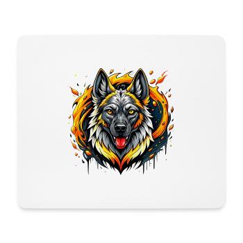 Chien de berger - Tapis de souris (format paysage) - blanc - Devant