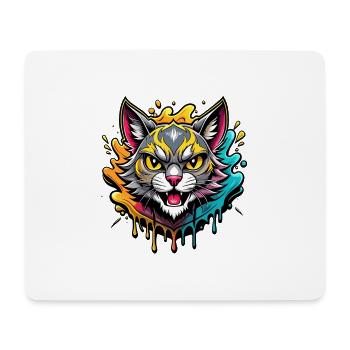 cat color splash - Mousepad (Querformat) - Weiß - Vorne