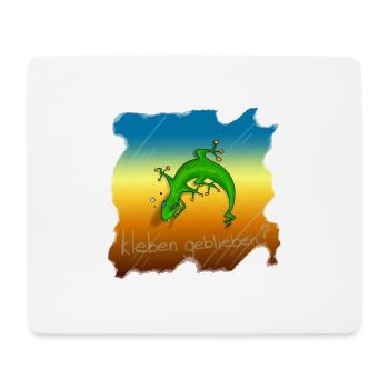 Gecko "kleben geblieben" - Mousepad (Querformat) - Weiß - Vorne