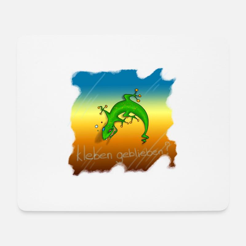 Gecko "kleben geblieben" - Mousepad (Querformat) - Weiß