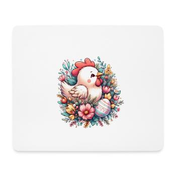Poulet pour Pâques - Tapis de souris (format paysage) - blanc - Devant