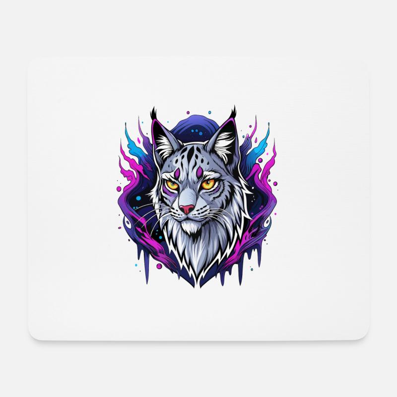 Lynx - Tapis de souris (format paysage) - blanc