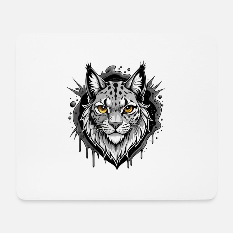 lynx - Tapis de souris (format paysage) - blanc