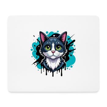 Chat - Tapis de souris (format paysage) - blanc - Devant