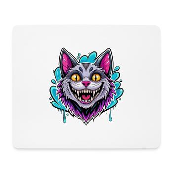 chat souriant - Tapis de souris (format paysage) - blanc - Devant