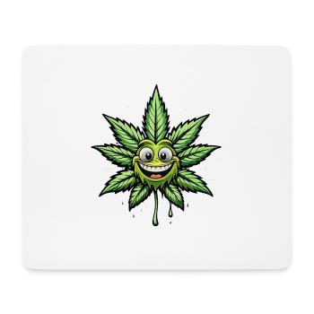 Feuille de cannabis - Tapis de souris (format paysage) - blanc - Devant