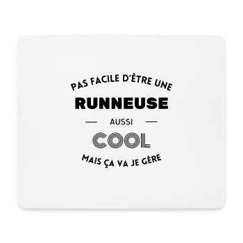 Pas facile d'être une runneuse aussi cool - Tapis de souris (format paysage) - blanc - Devant