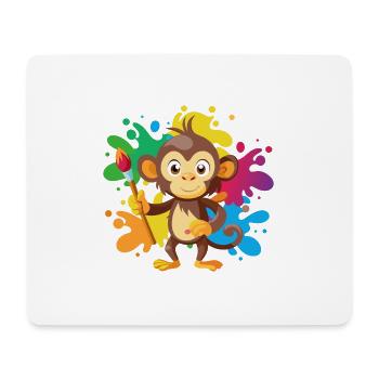 Jungle Junior: Playful Monkey Adventure - Tapis de souris (format paysage) - blanc - Devant