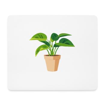 Pflanze grün Topfpflanze Blätter - Mousepad (Querformat) - Weiß - Vorne