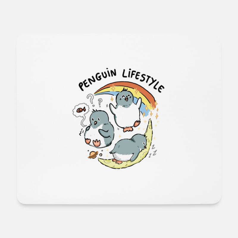 Pinguin-Lebensstil - Mousepad (Querformat) - Weiß