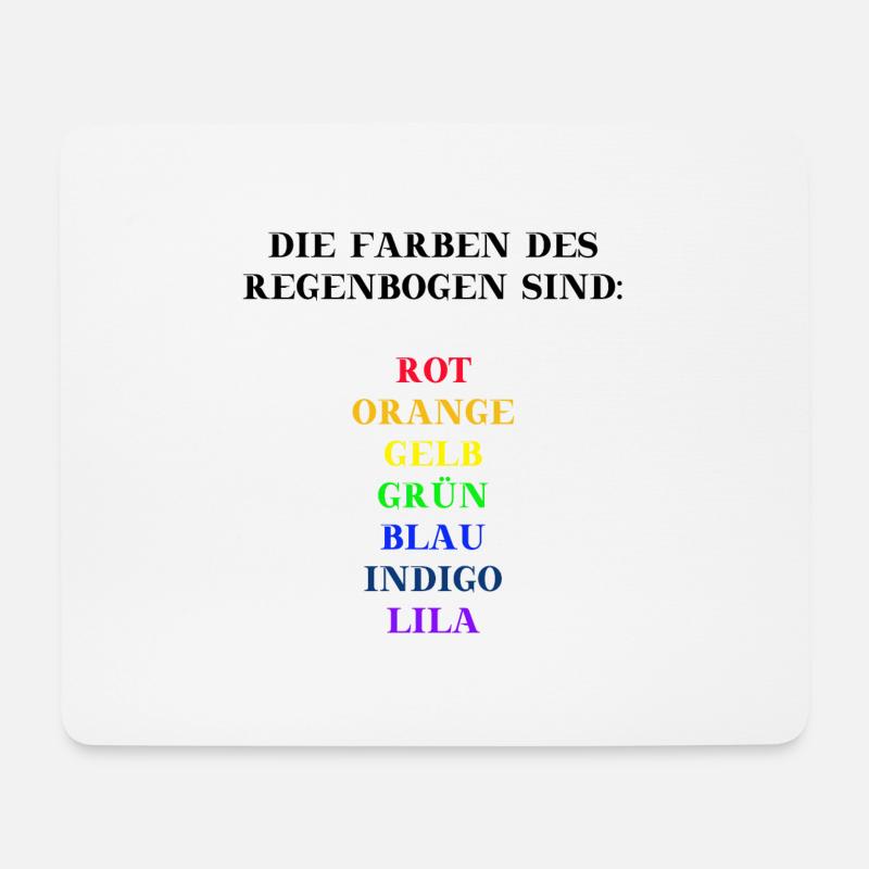 Farben Regenbogen Geschenkidee für Kinder bunt - Mousepad (Querformat) - Weiß