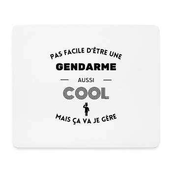 Pas facile d être une gendarme cool ça va je gère - Tapis de souris (format paysage) - blanc - Devant