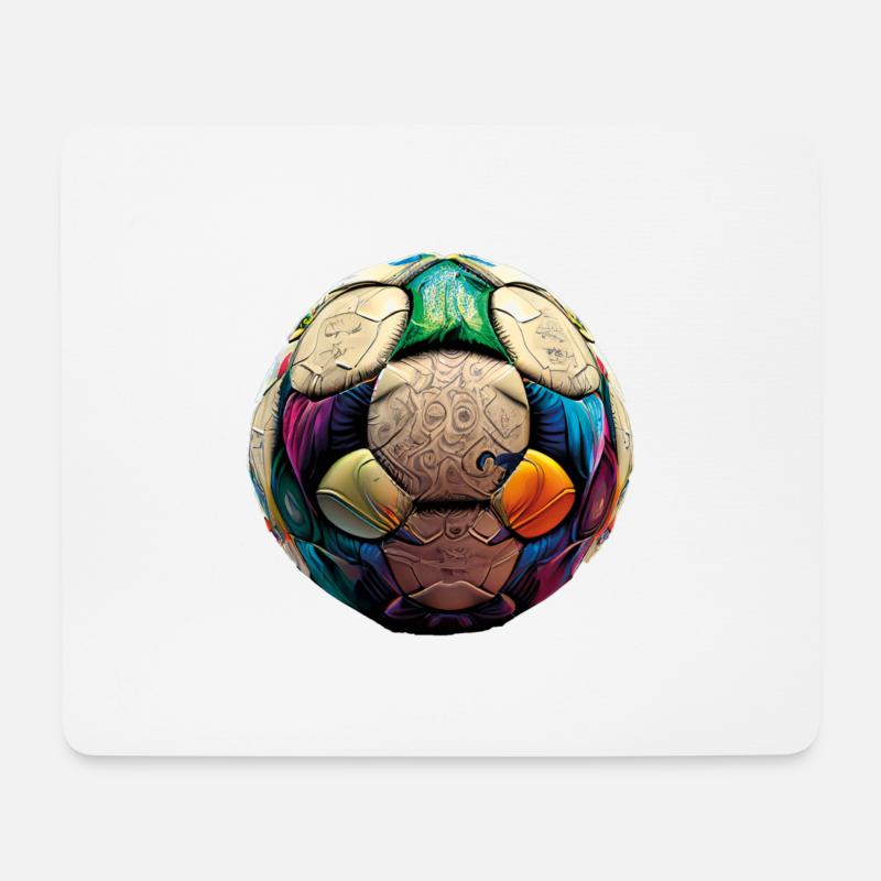 Fußball abstrakt - Mousepad (Querformat) - Weiß