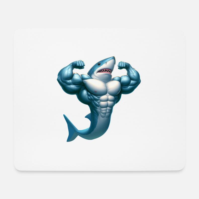 Awesome Shark - Mousepad (Querformat) - Weiß