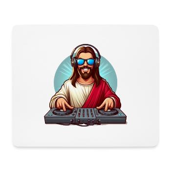 DJ Jésus - Tapis de souris (format paysage) - blanc - Devant