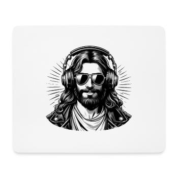 DJ Jésus - Tapis de souris (format paysage) - blanc - Devant