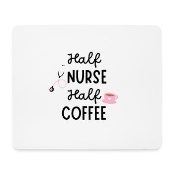 Half Nurse Half Coffee - Mousepad (Querformat) - Weiß - Vorne