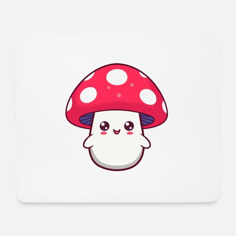 Fliegenpilz Süß Lachen Pilz - Mousepad (Querformat) - Weiß