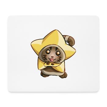 Katze Cat Stern Star Niedlich Kawaii Cute kitty - Mousepad (Querformat) - Weiß - Vorne