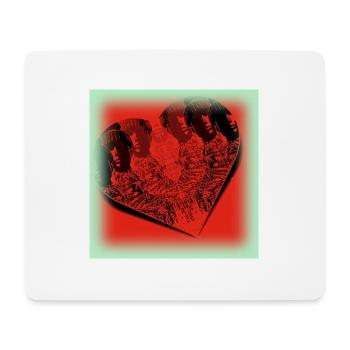Rot Herz und... - Mousepad (Querformat) - Weiß - Vorne