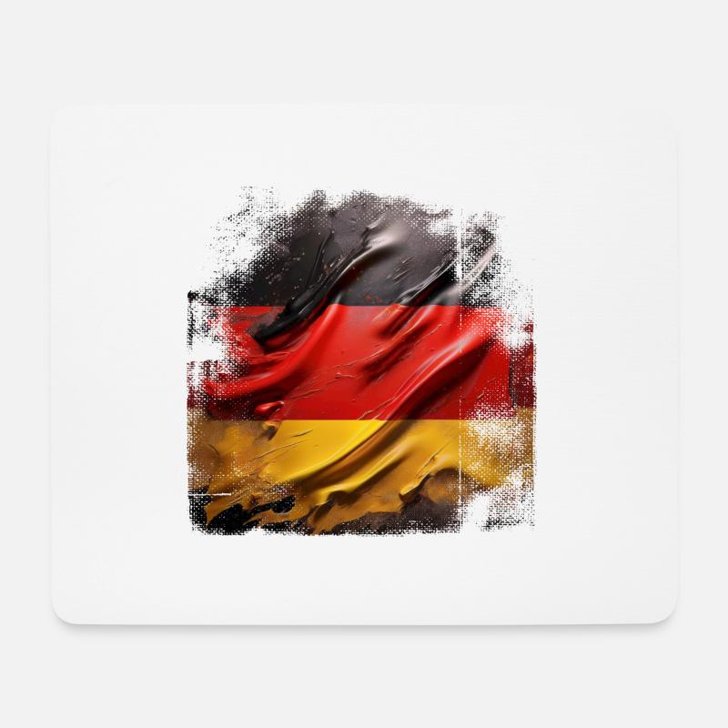 Deutschlandflagge grunge - Mousepad (Querformat) - Weiß