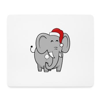 Joyeux Noël éléphant - Tapis de souris (format paysage) - blanc - Devant