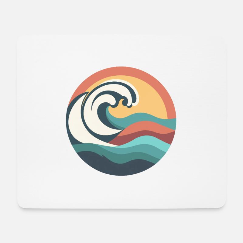 Super Wave Surfen, Wassersport, Surfen Ozean - Mousepad (Querformat) - Weiß